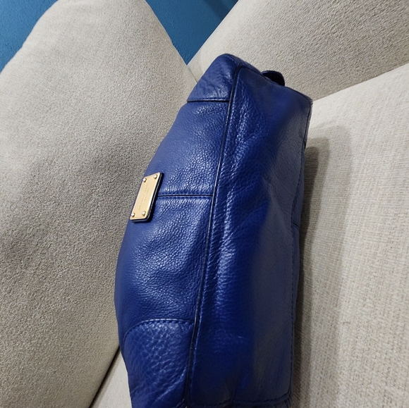 Michael Kors Blue Leather Shoulder Bag Purse - Picture 6 of 14
